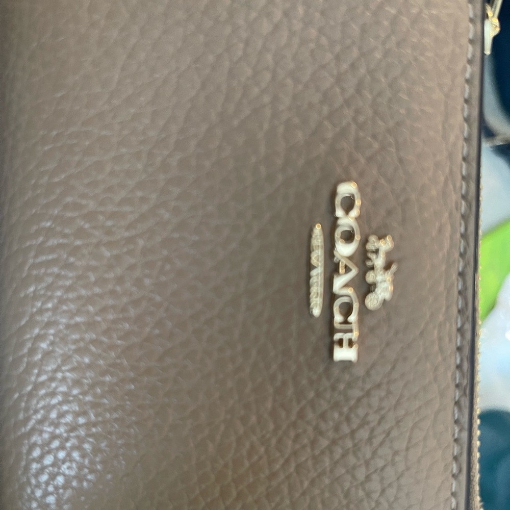 Coach Brown Leather Wallet with Gold-Toned Hardware